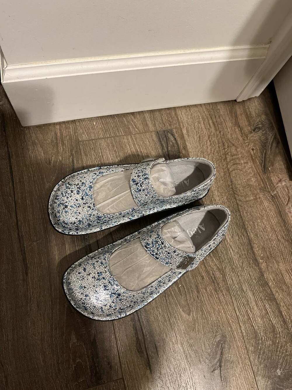 Alegria Paloma Blue Notes Mary Jane Platform Shoes Size 38